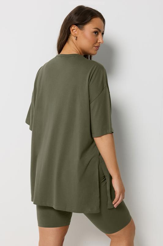 YOURS Plus Size Khaki Green Shorts | Yours Clothing 2