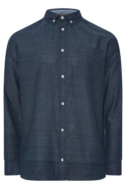 BadRhino Big & Tall Navy Blue Long Sleeve Slub Shirt | BadRhino 8