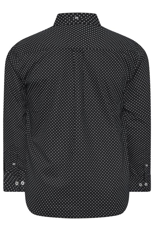 BadRhino Big & Tall Black Geometric Print Party Shirt | BadRhino 6