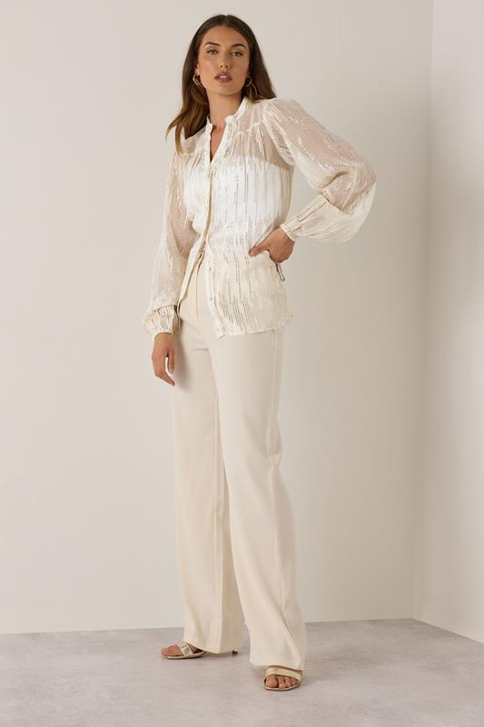 LTS Tall Women's Ivory White Metallic Dash Blouse | Long Tall Sally 2