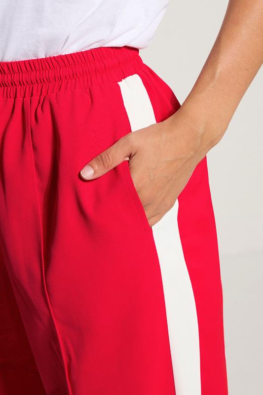 LTS Tall Red Side Stripe Wide Leg Trousers | Long Tall Sally 5