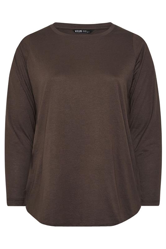 YOURS Plus Size 3 PACK Chocolate Brown Core T-Shirt Essentials Set | Yours Clothing 12