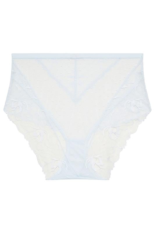 YOURS Plus Size Light Blue Floral Lace Brazilian Briefs | Yours Clothing 6