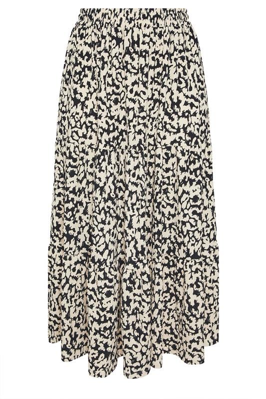 YOURS Plus Size Black Abstract Textured Tiered Skirt | Yours Clothing 5
