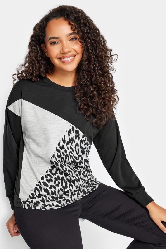 M&Co Grey Animal Print Colourblock Sweatshirt | M&Co 4