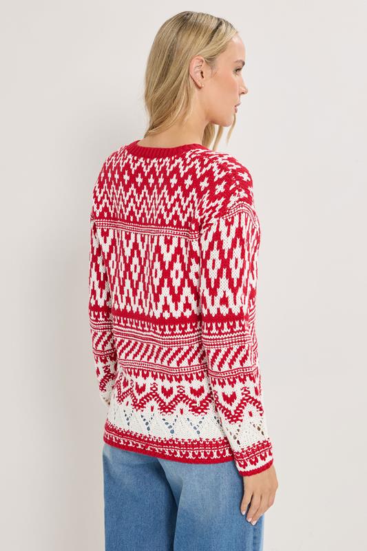 LTS Tall Red & White Fairisle Jumper | Long Tall Sally 2