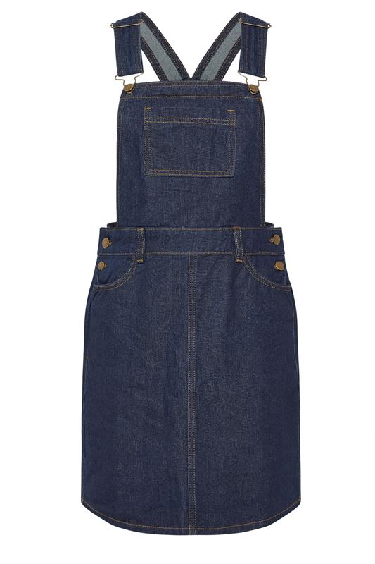 PixieGirl Petite Women's Indigo Blue Denim Pinafore Cotton Dress | PixieGirl 5