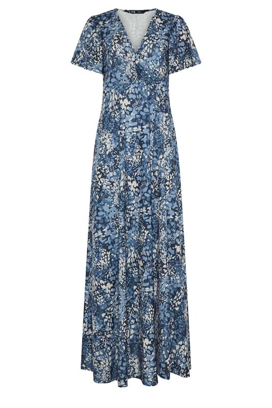 LTS Tall Women's Dark Blue Abstract Wrap Maxi Dress | Long Tall Sally 5