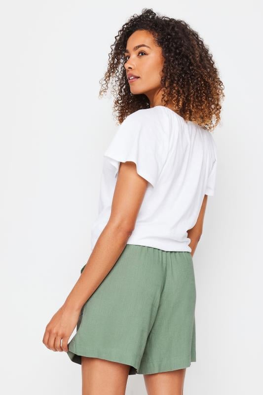 M&Co Sage Green Linen Drawstring Shorts | M&Co 3