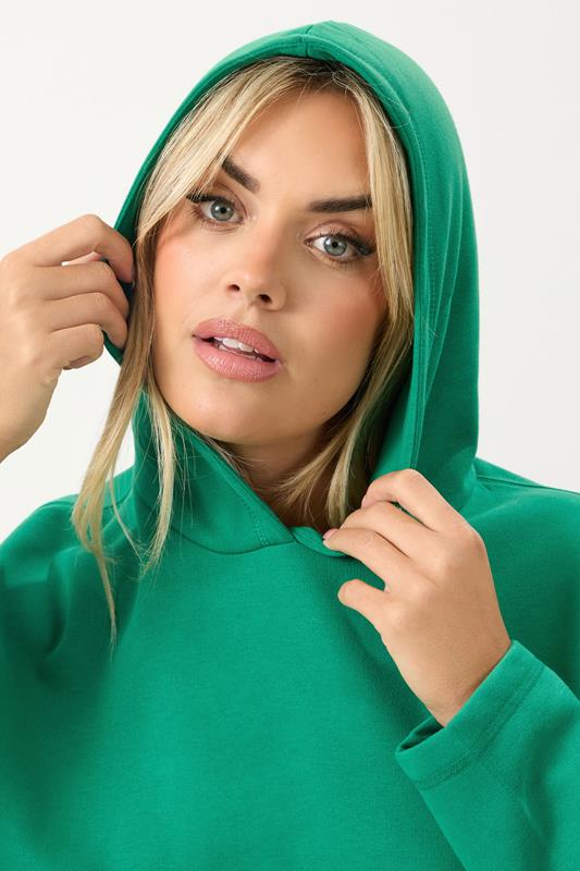 YOURS Plus Size Green Seam Detail Hoodie | Yours Clothing 4