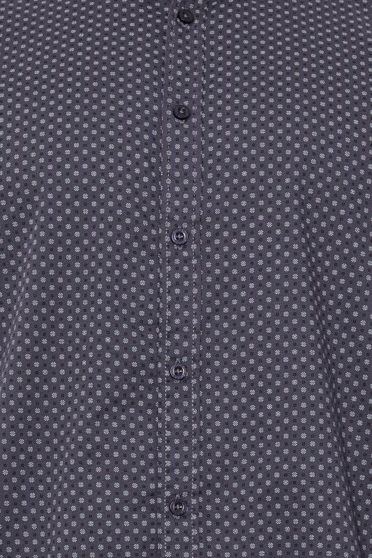 D555 Big & Tall Blue Abstract Spot Print Button Shirt | BadRhino 1