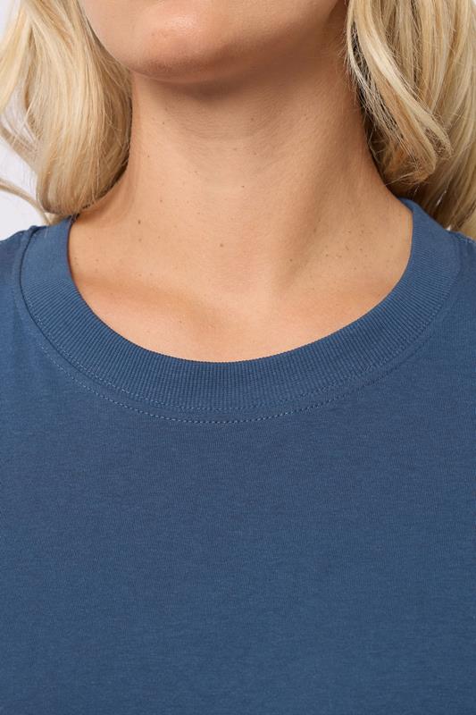 YOURS Plus Size Navy Blue Seam Detail Skater Top | Yours Clothing 4