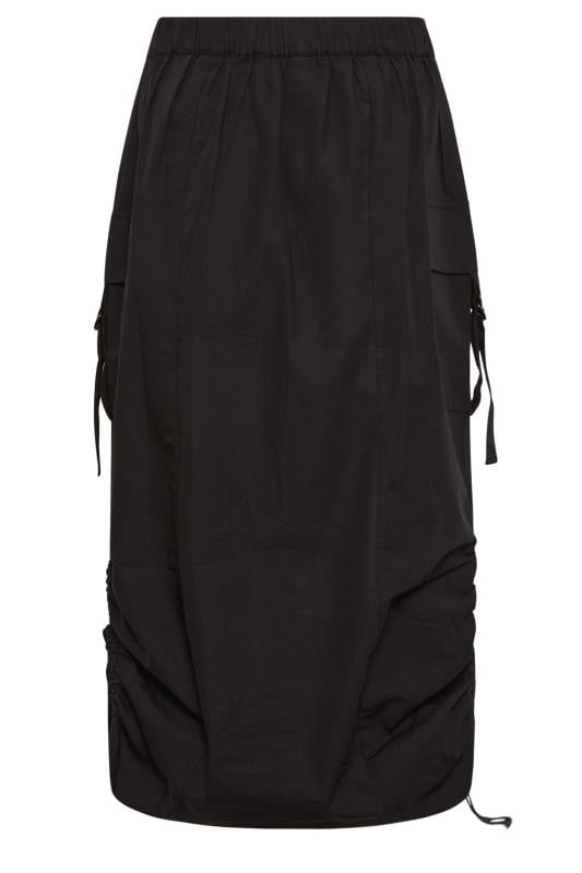 PixieGirl Black Cargo Ruched Midi Skirt | PixieGirl  8