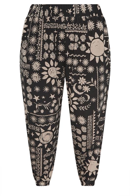 YOURS Plus Size Black Celestial Cropped Balloon Trousers | Yours Clothing 5