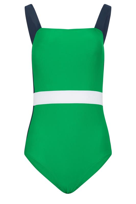 LTS Tall Women's Green Colourblock Swimsuit | Long Tall Sally 6