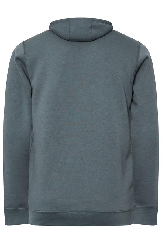 BadRhino Big & Tall Storm Blue Zip Through Hoodie | BadRhino 6
