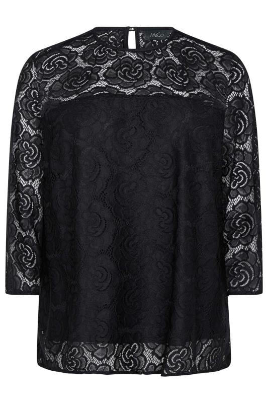 M&Co Black Floral Lace Top | M&Co 6