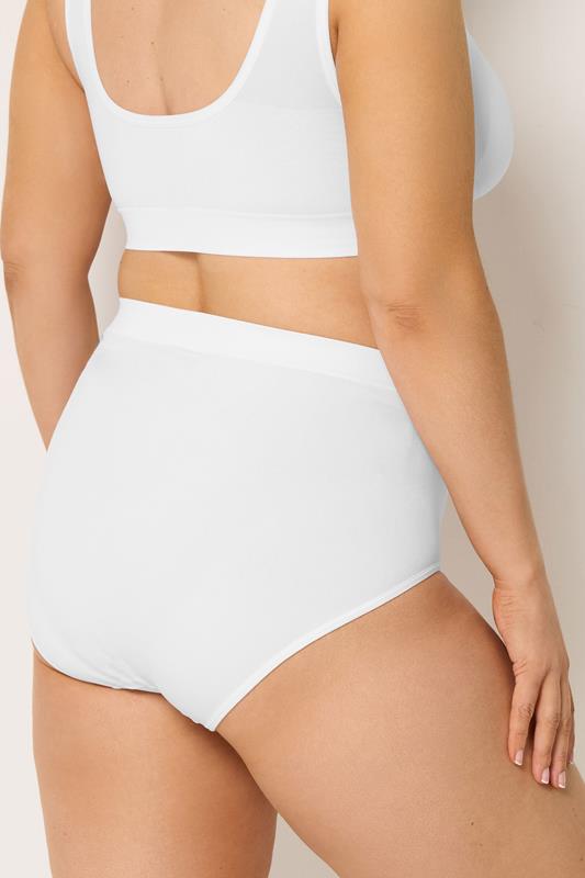 YOURSET Plus Size 2 PACK Black & White Seamless Light Control Full Briefs | Yours Clothing  6