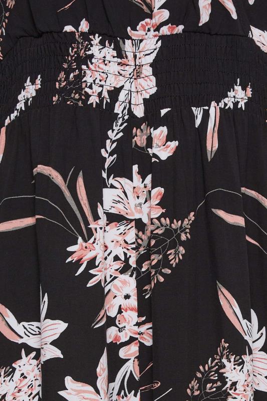 M&Co Black Floral Wrap Jumpsuit | M&Co 5