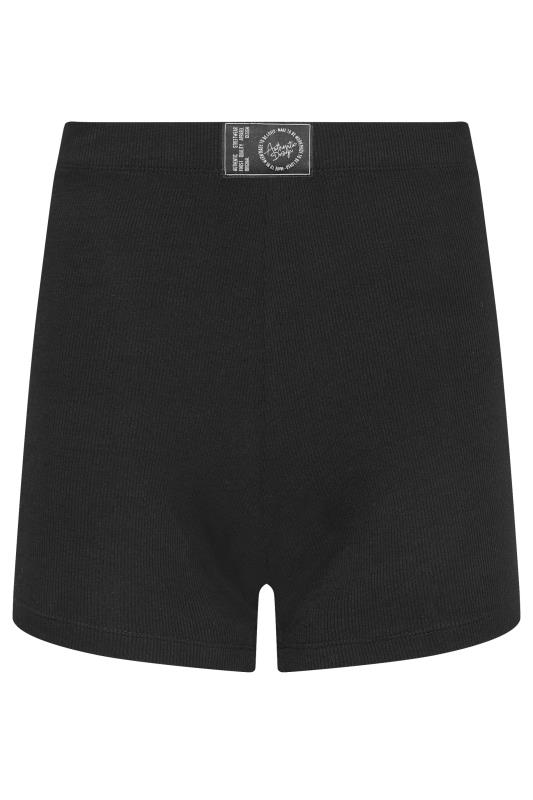 PixieGirl Petite Women's Black Badge Detail Ribbed Shorts | PixieGirl 6