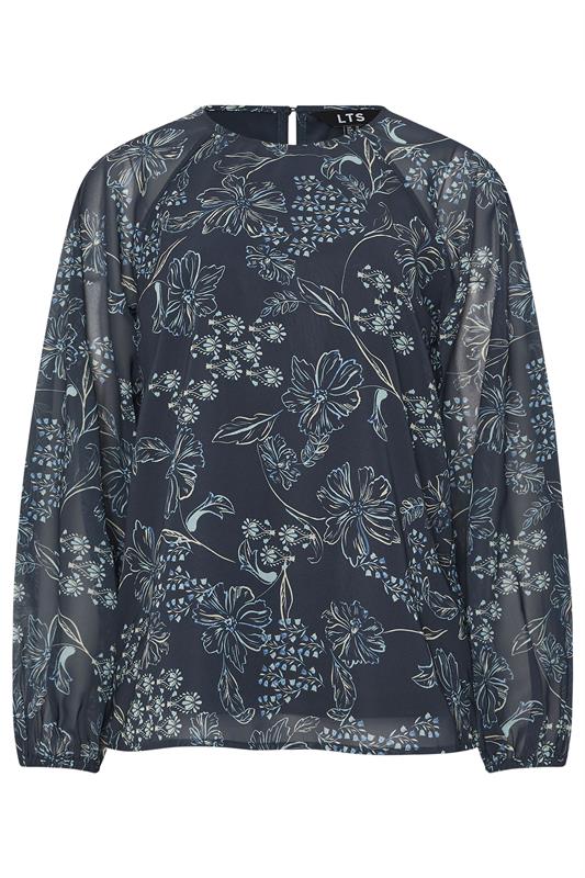 LTS Tall Navy Blue Floral Blouse | Long Tall Sally  5