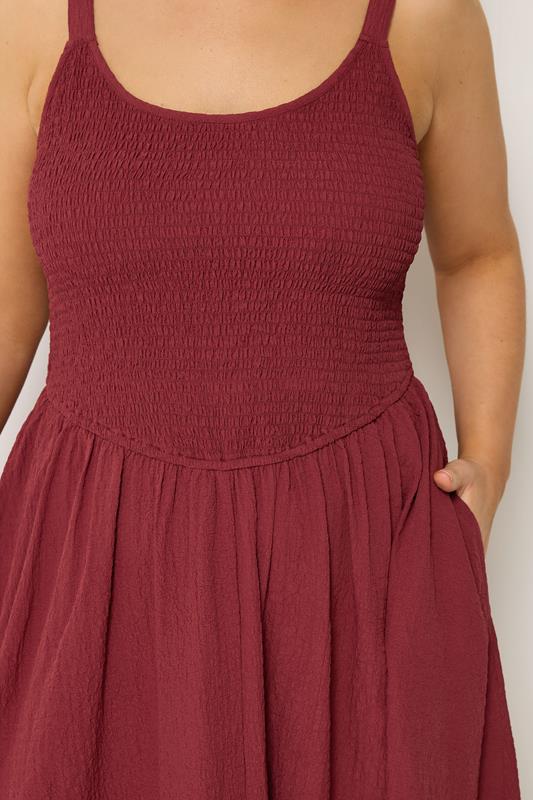 YOURS Plus Size Red Shirred Sundress | Yours Clothing 4