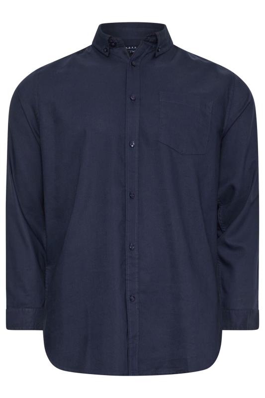 BadRhino Big & Tall Navy Blue Long Sleeve Oxford Shirt | BadRhino 7