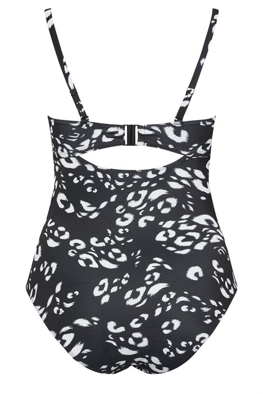 YOURS Plus Size Black Leopard Print Premium Underwired Swimsuit | Yours Clothing 10