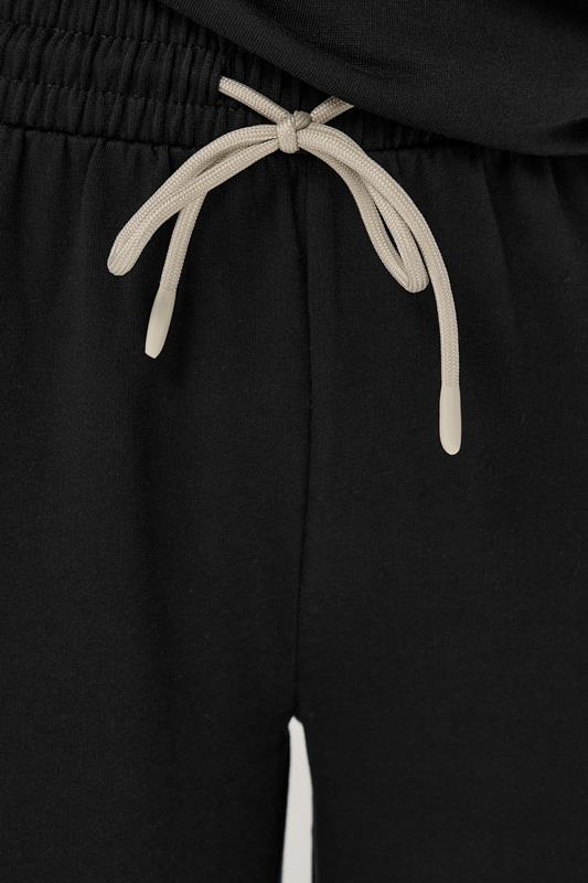 LTS Tall Black Pipe Detail Wide Leg Joggers | Long Tall Sally 5