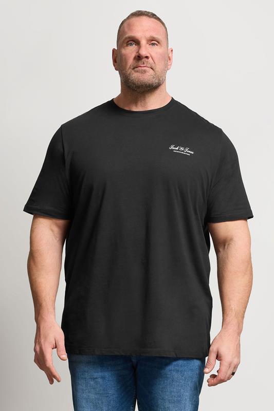 JACK & JONES Big & Tall Black Logo Graphic T-Shirt | BadRhino 1