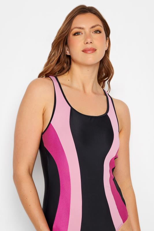 LTS Tall Women's Pink Contrast Active Swimsuit | Long Tall Sally 5