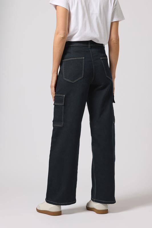 M&Co Indigo Blue Wide Leg Cargo Jeans | M&Co 4