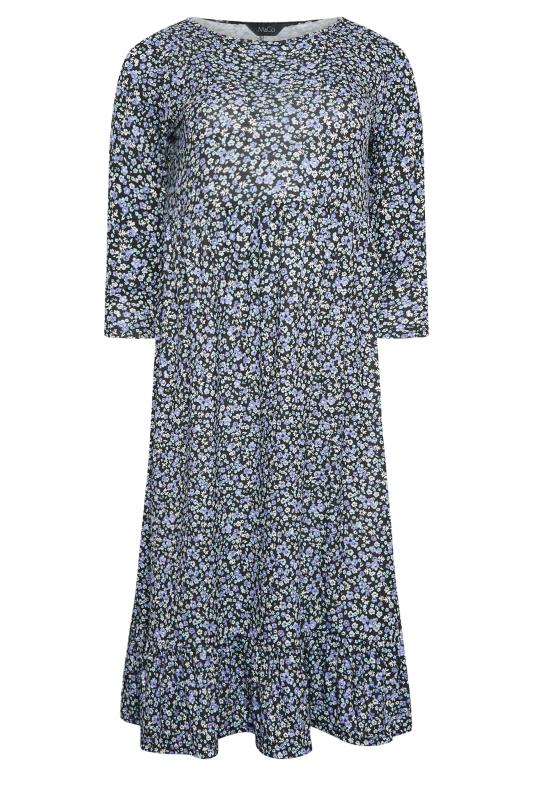 M&Co Petite Blue Ditsy Floral Print Midi Dress | M&Co