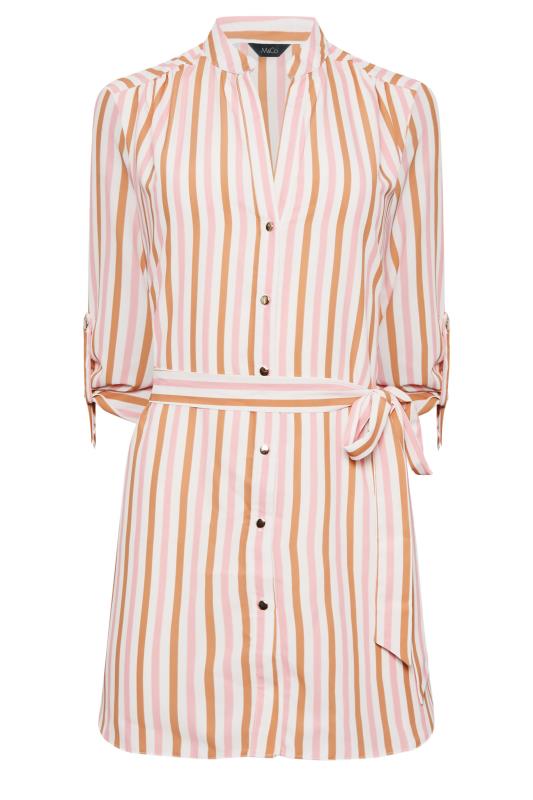 M&Co White & Pink Stripe Tie Waist Blouse | M&Co 6