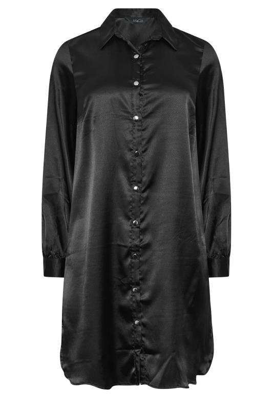 M&Co Black Satin Dipped Hem Shirt | M&Co 6