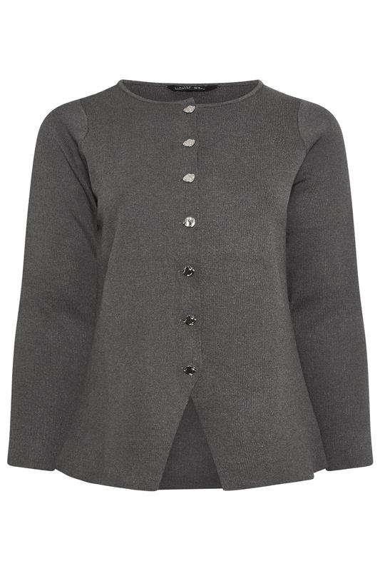 LIMITED COLLECTION Plus Size Grey Long Sleeve Knitted Top | Yours Clothing 6