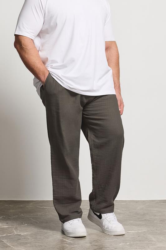 BadRhino Big & Tall Brown Textured Trousers | BadRhino 1