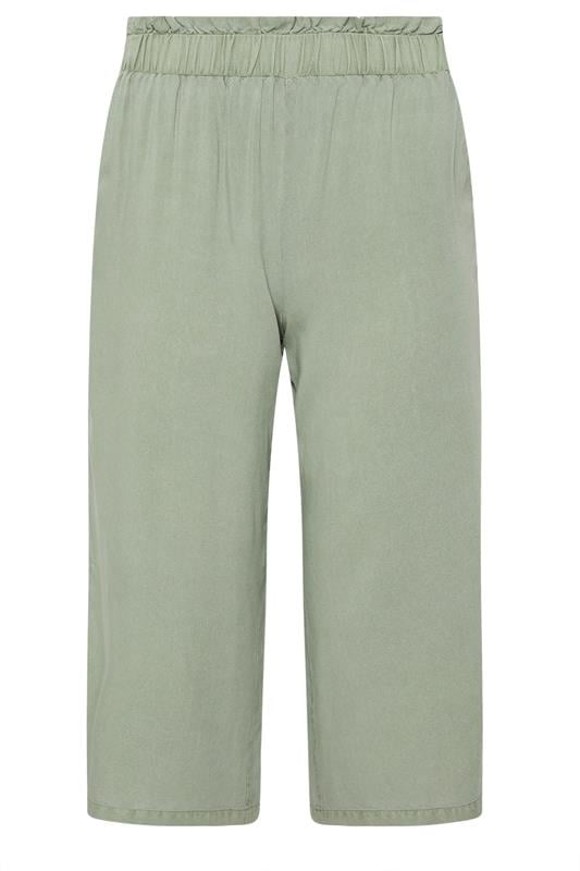 PixieGirl Petite Women's Sage Green Acid Wash Cropped Trousers | PixieGirl 6
