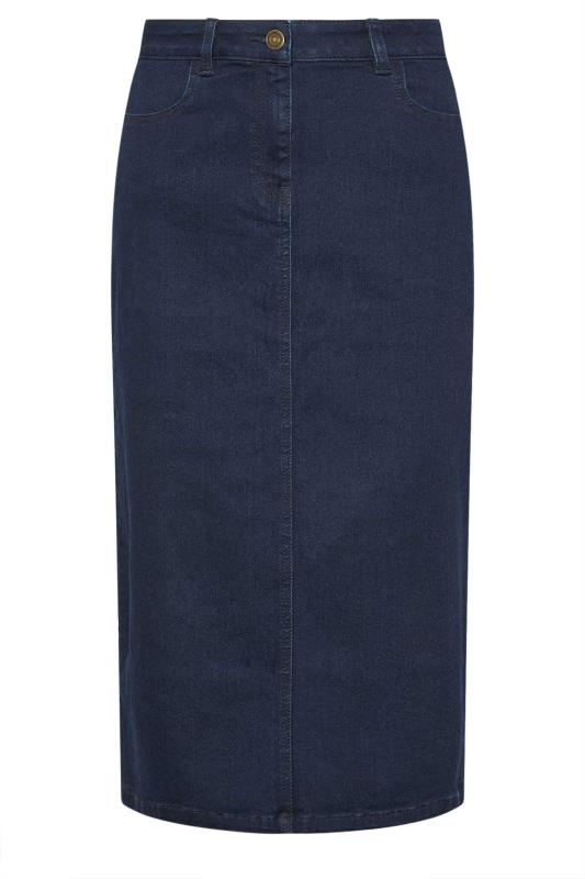 M&Co Indigo Blue Dark Wash Denim Midi Skirt | M&Co 5