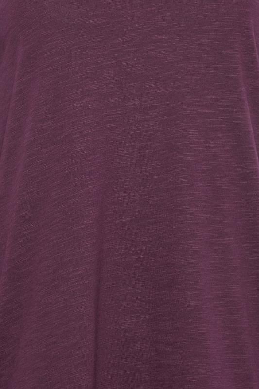 M&Co Purple V-Neck Long Sleeve Cotton Blend T-Shirt | M&Co 5