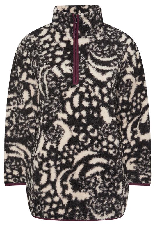 YOURS Plus Size Black Animal Print Borg Fleece | Yours Clothing 5