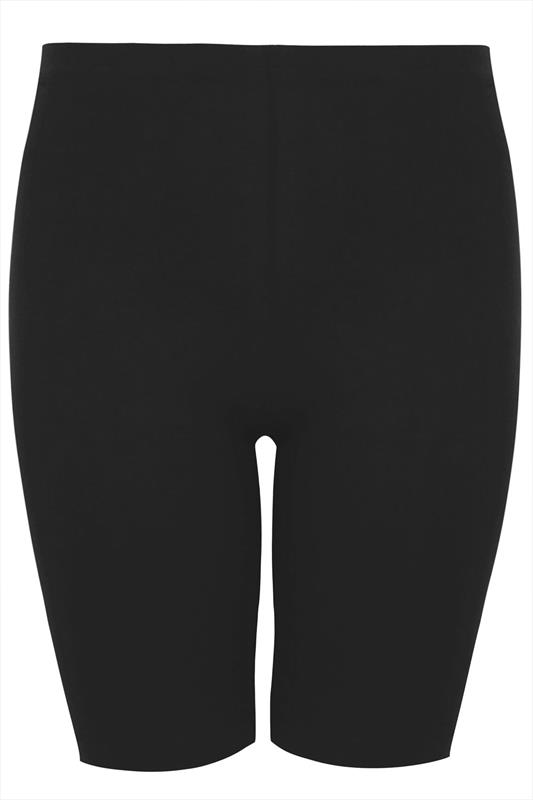 Black Essential Cotton Cycling Shorts | Yours Clothing  4