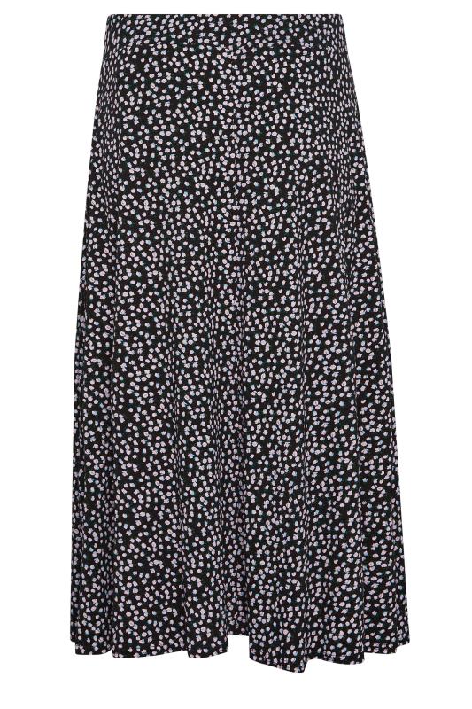 M&Co Black Ditsy Print Jersey Midi Skirt | M&Co 6