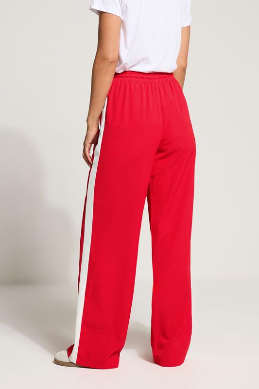 LTS Tall Red Side Stripe Wide Leg Trousers | Long Tall Sally 4