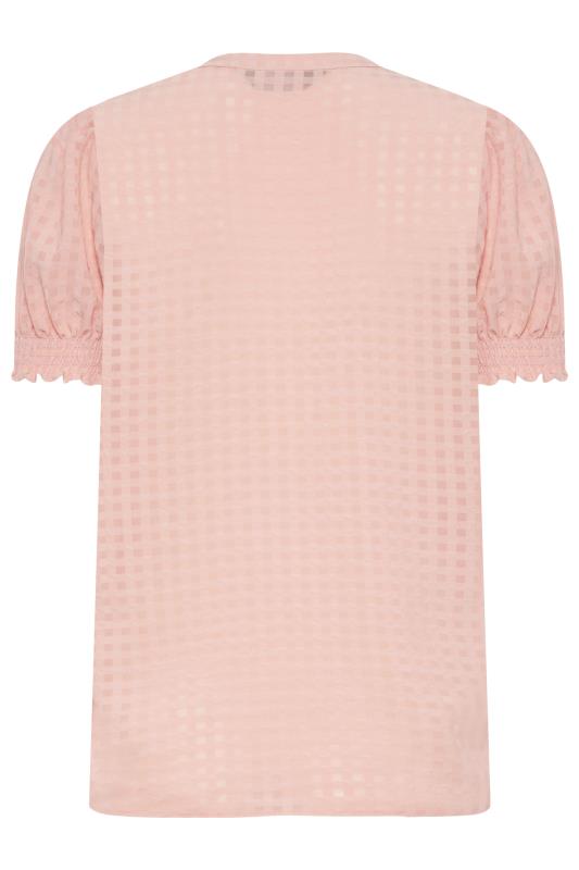 M&Co Pink Gingham Frill Front Blouse 7