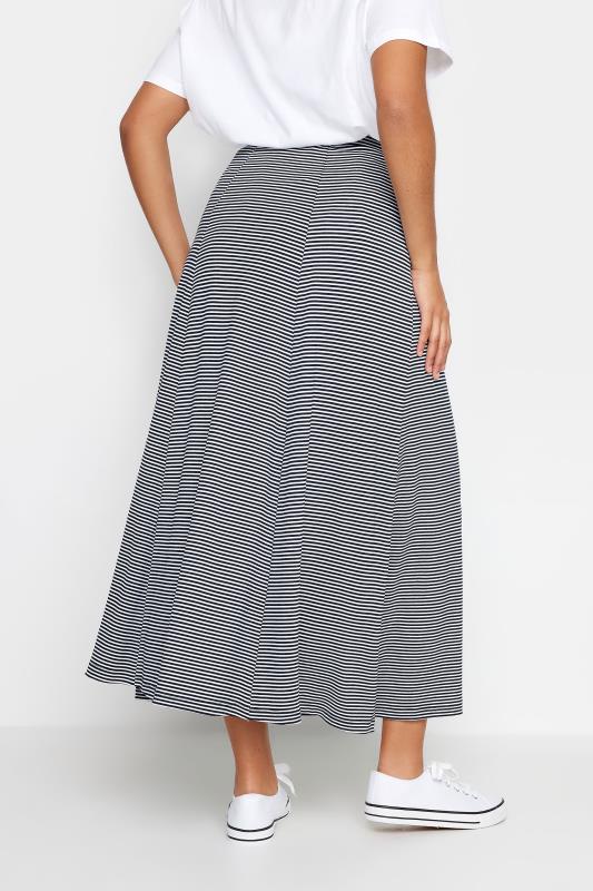M&Co Navy Blue & White Striped Pocket Maxi Skirt | M&Co 3