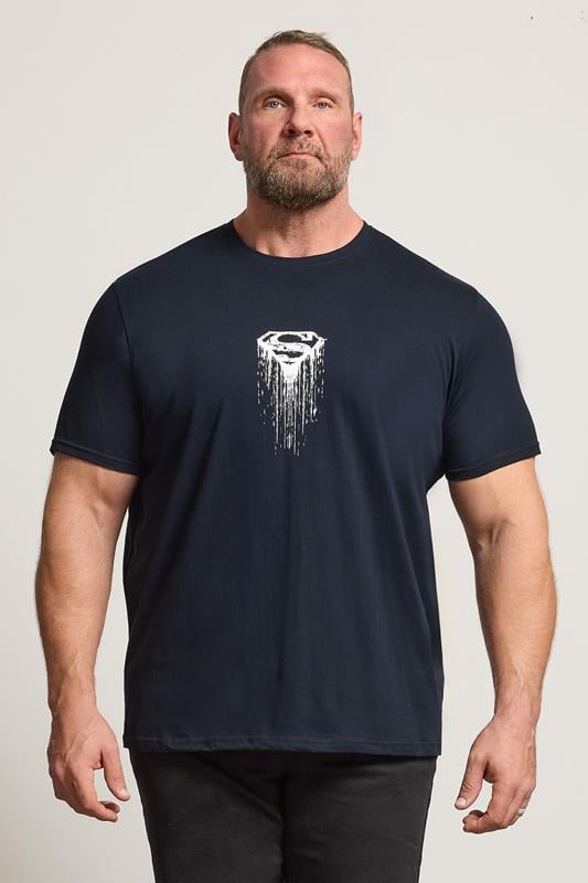 BadRhino Big & Tall Navy Blue Superman Graphic Print T-Shirt | BadRhino 1