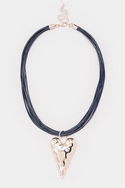 Gold Tone Statement Heart Pendant Necklace | Yours Clothing 1