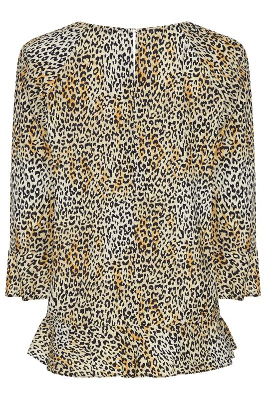 M&Co Brown Leopard Print Frill Hem Cotton Top | M&Co 7