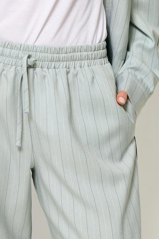 PixieGirl Petite Women's Blue Stripe Pull On Wide Leg Trousers | PixieGirl 6